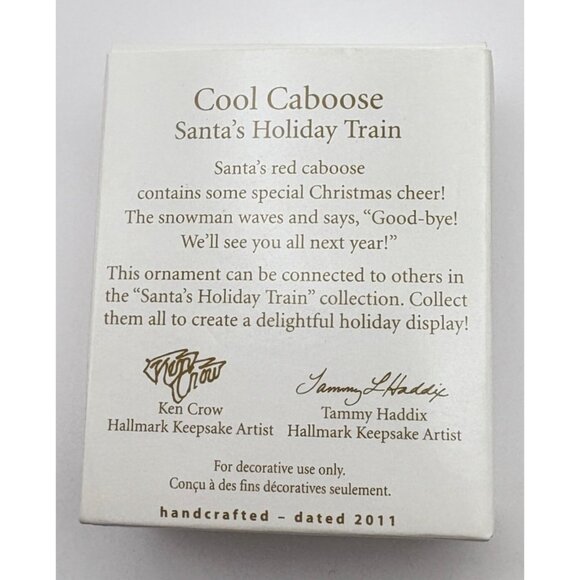 Hallmark Keepsake Cool Caboose Christmas Ornament Santas Holiday Train 2011 - Picture 3 of 11